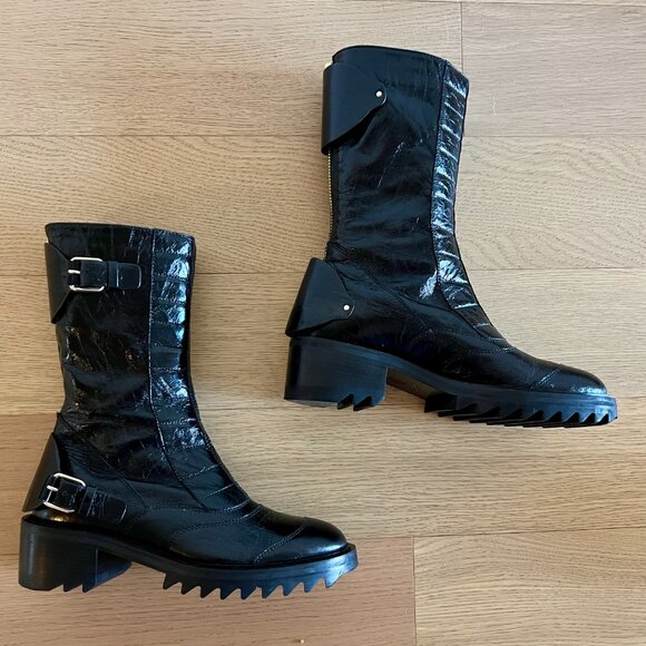 Tamara Mellon Black Wanderer Calf Boot (Patent Leather) - Picture 4 of 8